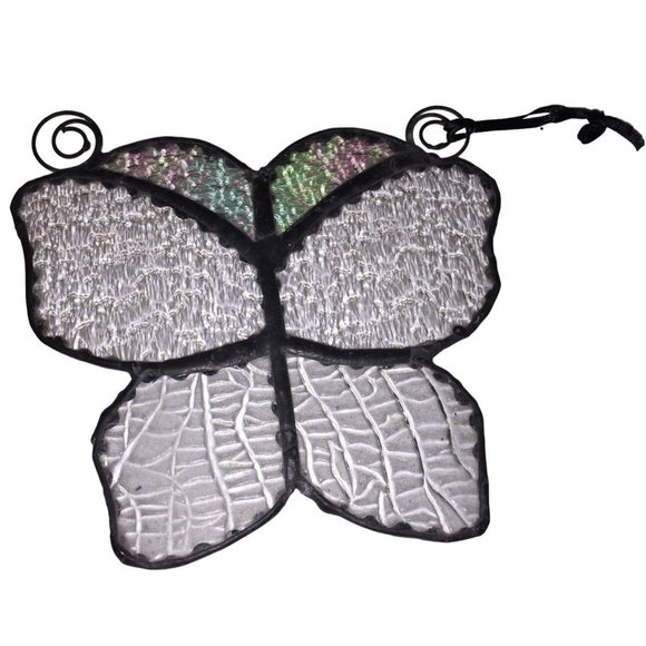 Pretty Clear Textured Glass Stained Glass Butterfly Suncatcher Window Decor - 3 - Picture 6 of 8
